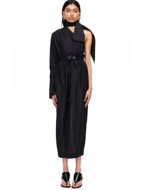 [NWT] $220 ROMY THE BRAND Milla Midi Skirt in black cotton silk blend. Small
